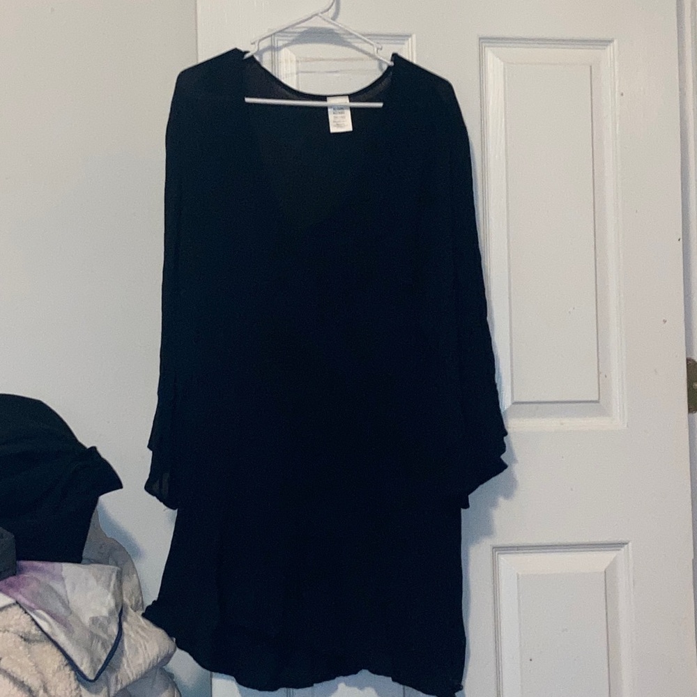 Anne Cole Black Long Sleeve Dress